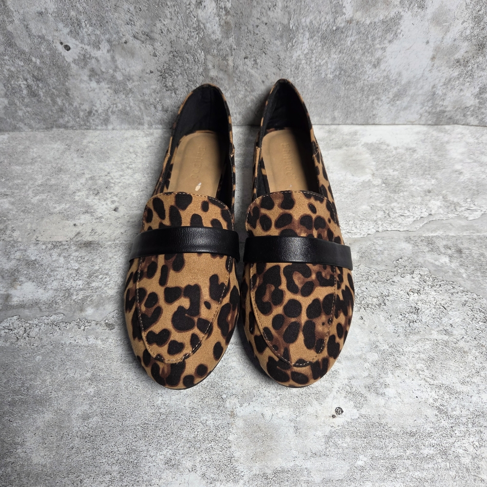 Bamboo Jackpot 27 Leopard Print Flat Slio On Loafers Wonens Size 8 1/2